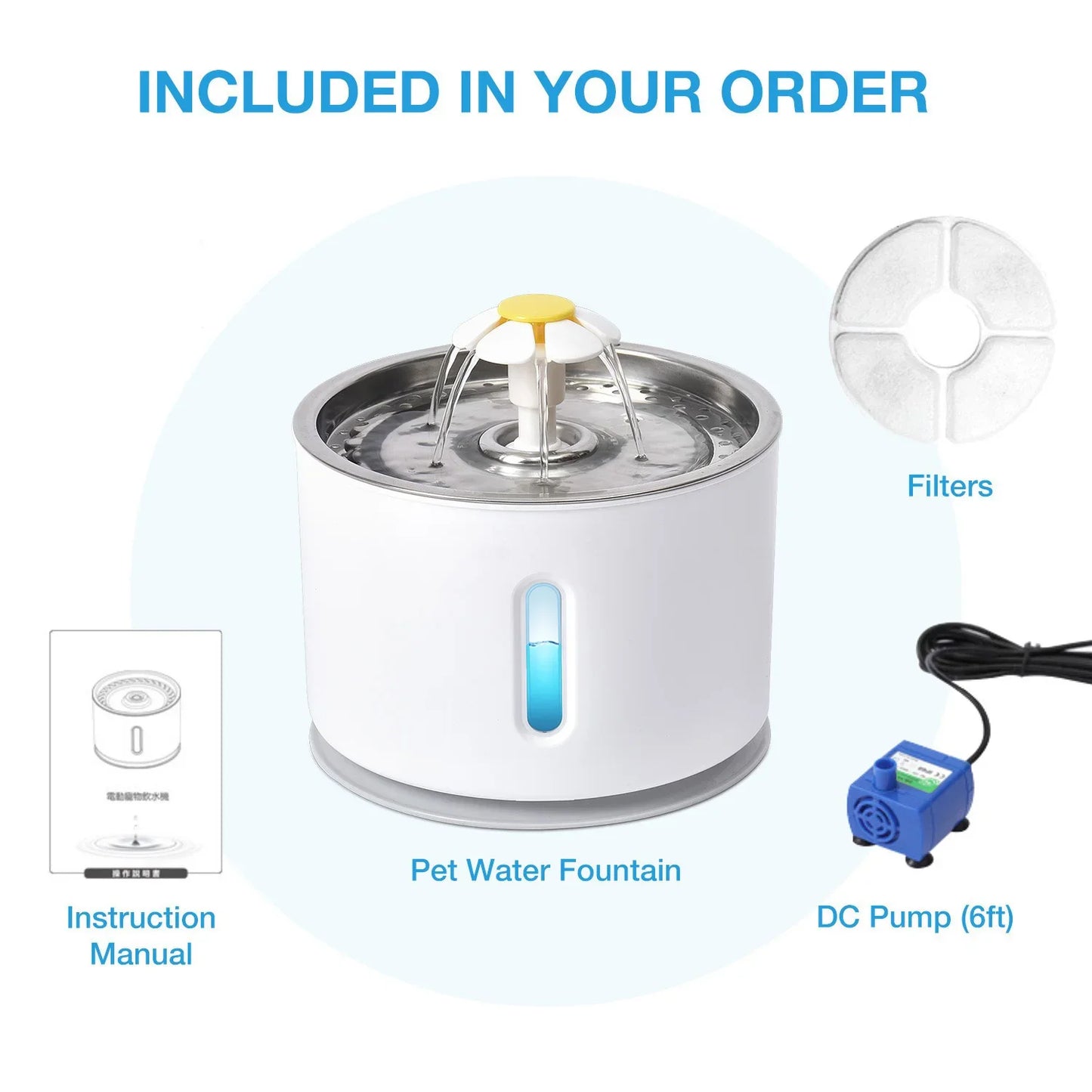 Stainless Steel Pet Water Fountain